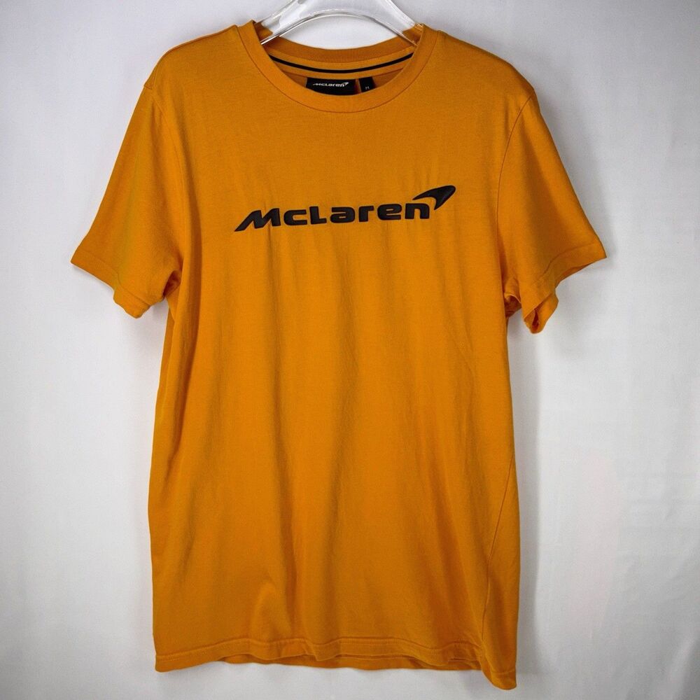 Sports Racing Mclaren Shirt Size Medium Design Logo Cotton Orange Unisex T-shirt